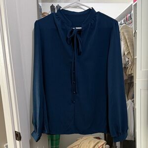Elegant Navy Blue Women's Blouse